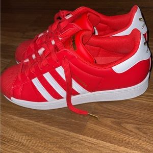 Red Adidas Superstar Sneakers